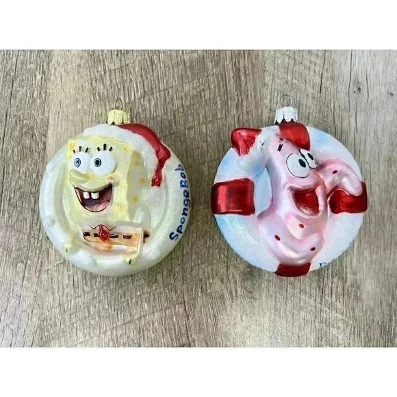 Spongebob Squarepants & Patrick Kurt Adler 2003 Glass Christmas Ornament Vtg Y2K - Picture 3 of 9